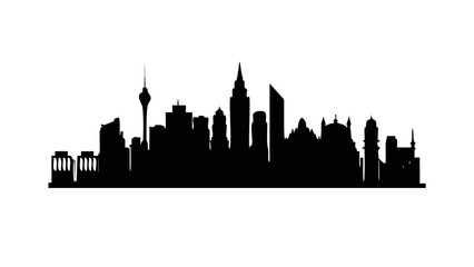 Obraz premium City skyline silhouette illustration vector 