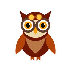 steampunk owl animal head on white with goggles vector art