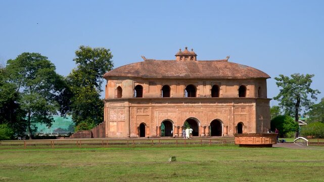 Rang Ghar in Sibsagar Assam two-storeyed building which once served as the royal sports-pavilion where Ahom kings and nobles were spectators at games like buffalo fights and other sport 3