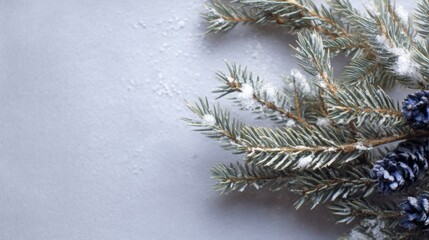 Frost-kissed pine branches exude a wintry embrace, whispering tales of Yule celebrations and the Winter Solstice's tranquil magic