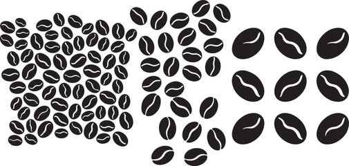 Fototapeta premium Coffee beans flat vector design on white background for graphic design