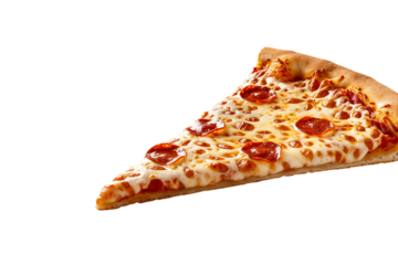 Irresistible pepperoni pizza slice with melted mozzarella cheese and a golden crust, perfect for food blogs and restaurant menus