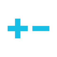 Obraz premium Simple turquoise plus minus symbols for business concepts abstract design elements vector