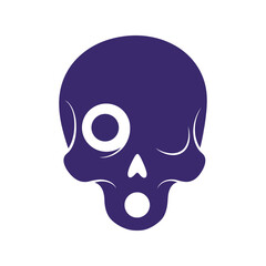 Fototapeta premium Modern minimalist skull icon graphic design illustration vector art vector