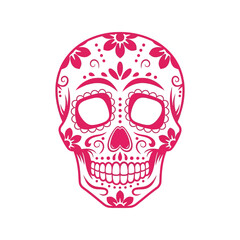 Sugar skull art mexican day of the dead celebration vector illustration floral pattern vector