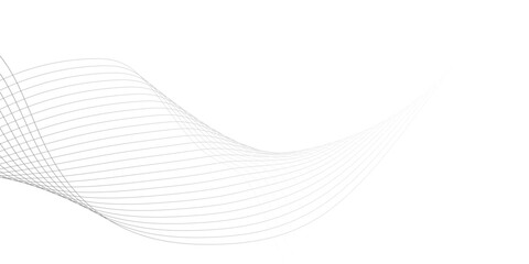 Abstract grey wave lines on transparent background. Technology, data science, geometric border pattern. Isolated on white background. Vector for banners and background.