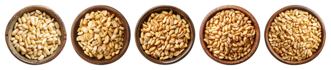 Naklejka na ściany i meble Assorted seeds in wooden bowls