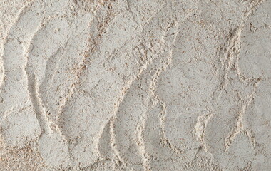Pile of integral spelt flour background and texture, top view