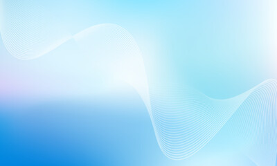 Abstract blue gradient background with shining lines waves. Minimalist background for banner, poster, cover, brochure, flyer, website