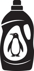 Detergent Bottle Penguin Icon Laundry Liquid Silhouette Cleaning Product Design for Brand Logo