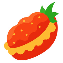 Vector of chicken parmesan on white background