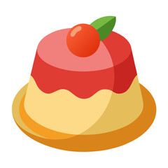 Vector of panna cotta on white background