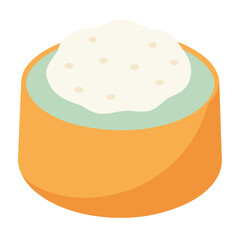 Vector of ricotta on white background