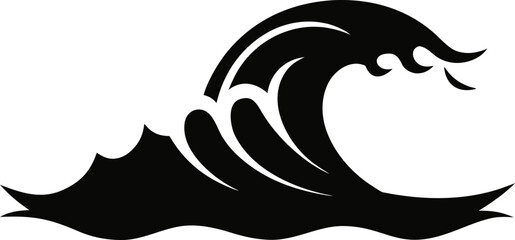 Breaking Wave Silhouette Vector Graphic