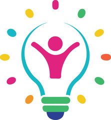 creative light bulb logo vector transparent background