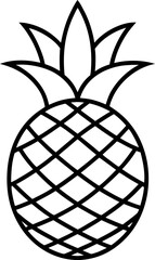 Pineapple Fruit Outline Color Vector