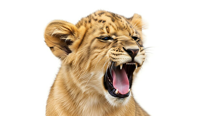 Obraz premium Baby lion cub yawning