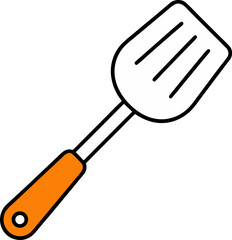 Simple Spatula Outline Color Vector