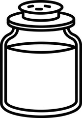 Spice Jar Outline Color Vector