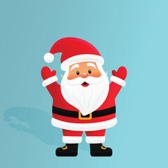 Cute Cartoon Santa Claus Full Body Vector Illustration