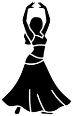dance illustration dancer silhouette belly logo young icon woman outline beautiful female costume arabic arabian traditional training girl performance shape motion vector graphic background