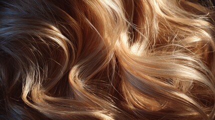 Close-up view of blonde, wavy hair