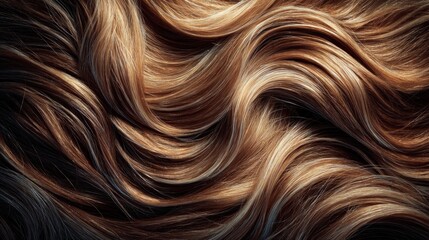 Close-up view of flowing, wavy hair