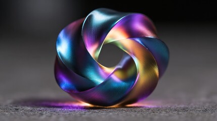 Colorful metallic knot abstract sculpture