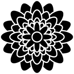 flower illustration floral silhouette chrysanthemum logo blossom icon bloom outline design beautiful summer blooming plant nature spring flora white shape dahlia vector graphic background