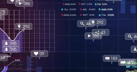 Grid appearing against code starting chart bubbles rising graph updating tickers showing engagement - Powered by Adobe