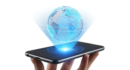 Smartphone projecting hologram