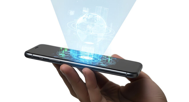 Smartphone projecting hologram