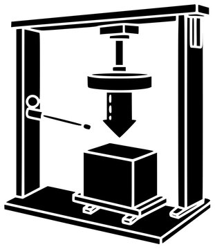 black press machine compressing cube clip art preview