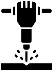 jackhammer illustration construction silhouette tool logo equipment icon worker outline industrial demolition drill work industry repair machine concrete man shape for vector graphic background