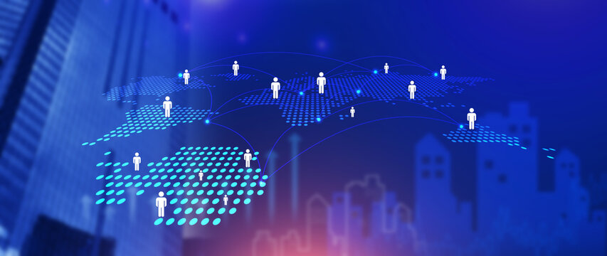 HR concept. Recruitment management, Relationship Management, global structure Human Resources HR management recruitment employment headhunting concept.