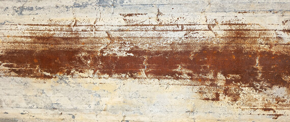 Rust stains on old zinc surface. Corrosion decay, Abstract background,