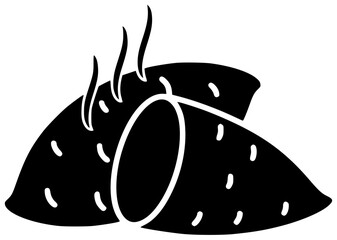 food illustration organic silhouette potato logo sweet icon vegetable outline fresh ingredient root orange healthy agriculture yam diet raw shape for vector graphic background