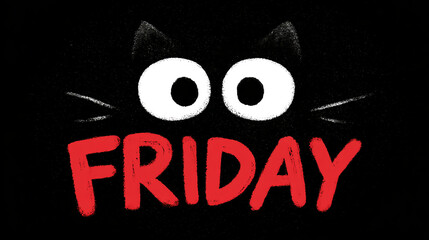 An adorable and surprised Black Cat is featured for an exciting Black Friday Sale event