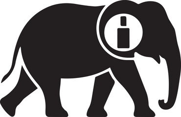 Creative Elephant Silhouette Vector Symbol Wildlife Animal African Nature Icon