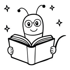 Classic black and white cartoon illustration with bold lines and simple shapes