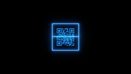 QR code animation. scan QR code motion. QR code in a scanner with a laser beam. Digital Scanning the QR code 4k video. - Powered by Adobe
