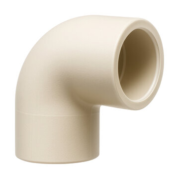 A CPVC elbow fitting for redirecting pipes in modern bathroom plumbing.