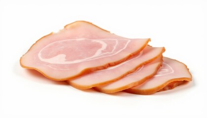 Sliced Ham White Background