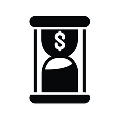 Hourglass with Dollar solid icon vector design good for web or mobile app