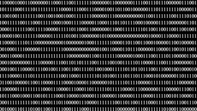 Digital binary code background. Loop animation, digital binary data on computer screen loopable