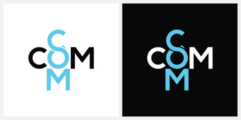 typography text com logo design, word mark com graphic vector, double com symbol icon concept 