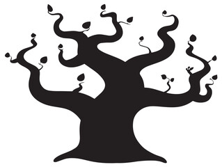 Modern aspen tree trunk form in beautiful 2D vector illustration