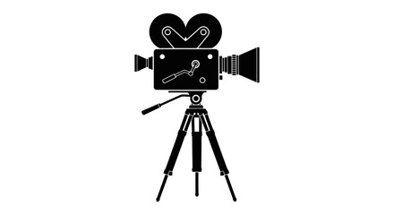 Old Movie Camera Illustration Vintage Film Equipment Isolated