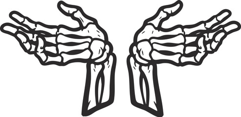 Skelton hand gesture Shrug hands