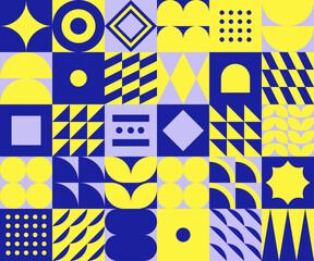 Trendy stickers Y2k. Geometric Checker board print Retro elements. Playful Flat design. Bright colors, brutal style. Contrasting colors. Vectored shapes, retro vibes. Simple abstract naive shapes 